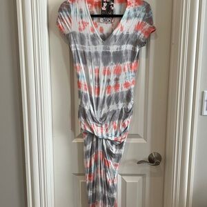 Young Fabulous & Broke Asymmetrical Dress - Gray, Pink, White